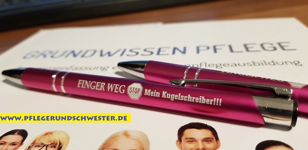 FINGER WEG - STOP - Mein Kugelschreiber / Blaue Tinte