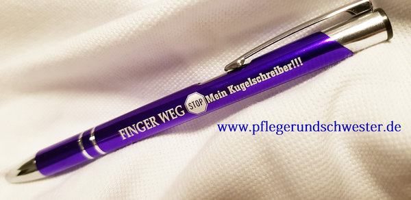 FINGER WEG - STOP - Mein Kugelschreiber / Blaue Tinte